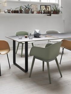 Fiber armchair- Wood base -...